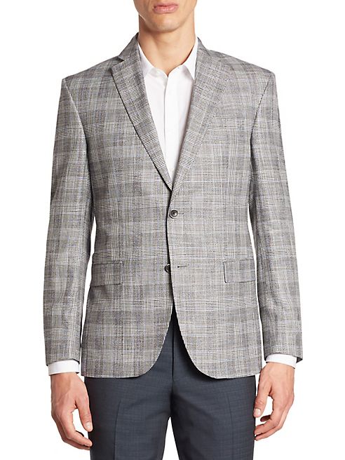 Saks Fifth Avenue Collection - Multi Plaid Bamboo Jacket