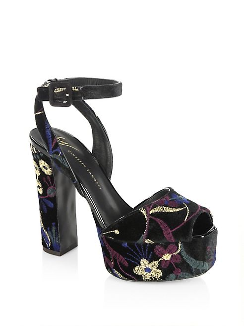 Giuseppe Zanotti - Lavinia Brocade Velvet Platform Sandals