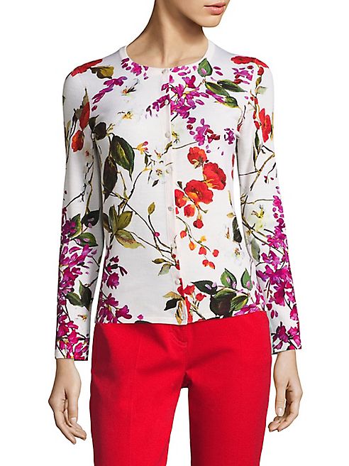 Escada - Seflan Floral-Print Wool Cardigan