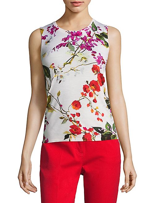 Escada - Sefla Floral-Print Wool Shell