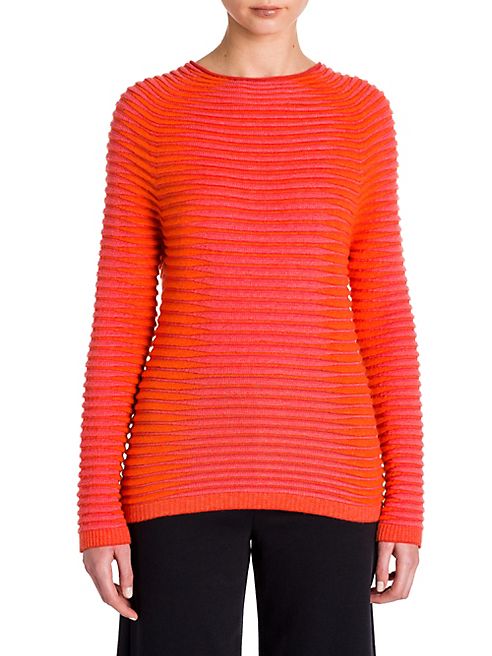 Giorgio Armani - Cashmere & Silk Ribbed Two-Tone  Sweater