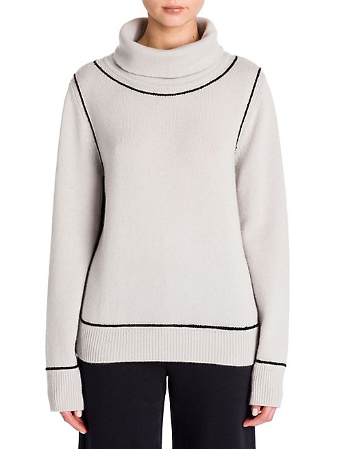 Giorgio Armani - Contrast-Trim Cashmere Funnelneck Sweater