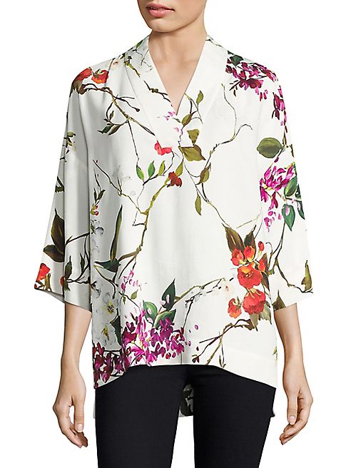 Escada - Narineta Printed V-Neck Blouse