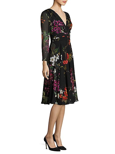 Escada - Dissina Floral-Print Silk Dress