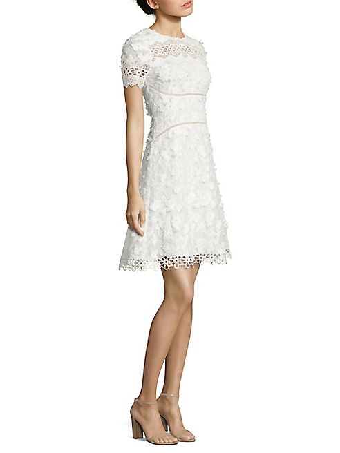 Elie Tahari - Adina Embroidered A-Line Dress