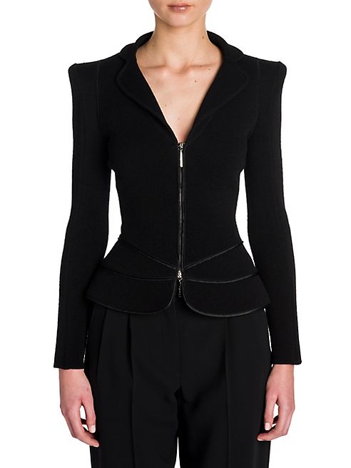 Giorgio Armani - Satin-Trimmed Zip Jacket