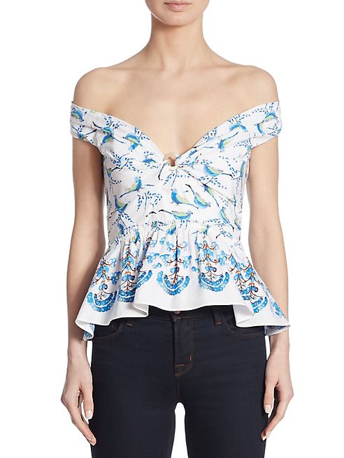 Peter Pilotto - Bird-Print Peplum Top