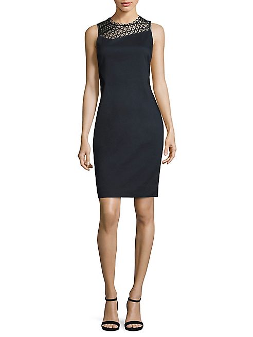 Elie Tahari - Tina Paneled Faille Sheath Dress