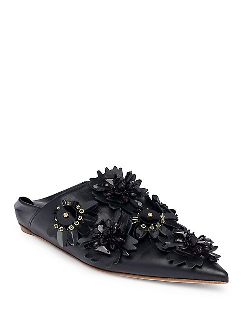 Marni - Embellished Leather Mules