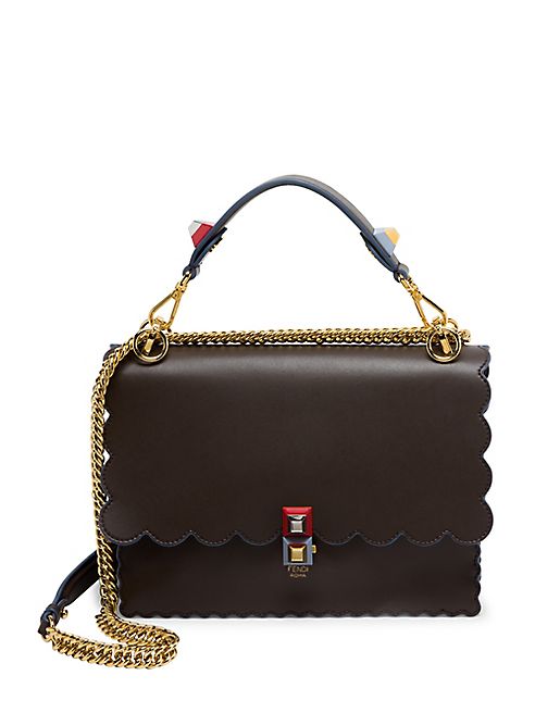 Fendi - Kan I Leather Chain Shoulder Bag