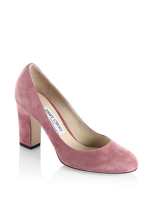 Jimmy Choo - Billie 85 Suede Block Heel Pumps