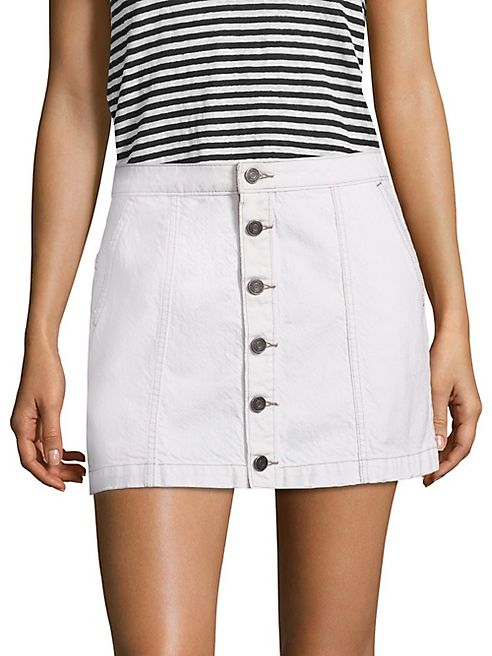 Joie - Emeralda Button-Front Denim Mini Skirt