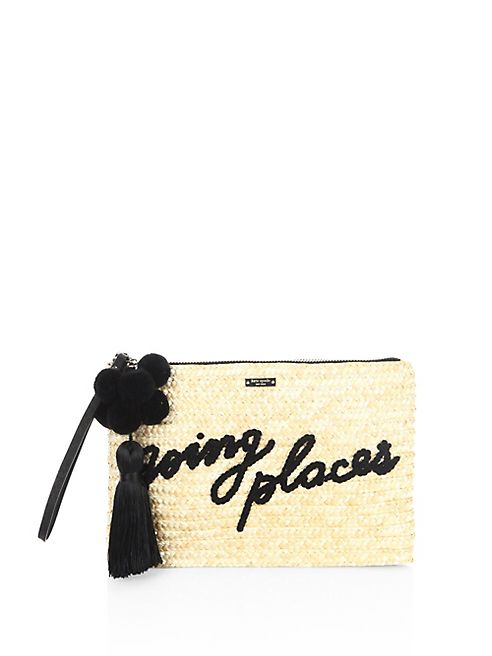 Kate Spade New York - Lewis Way Sima Pom Straw Wristlet