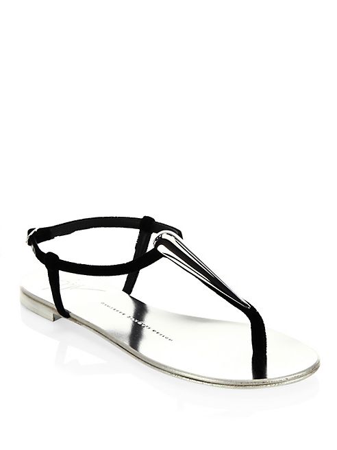 Giuseppe Zanotti - Nuvo Rock Teardop T-Strap Flat Sandals