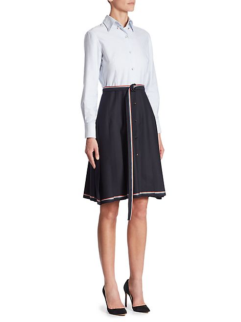 Thom Browne - Belted Wool Shirt Dress