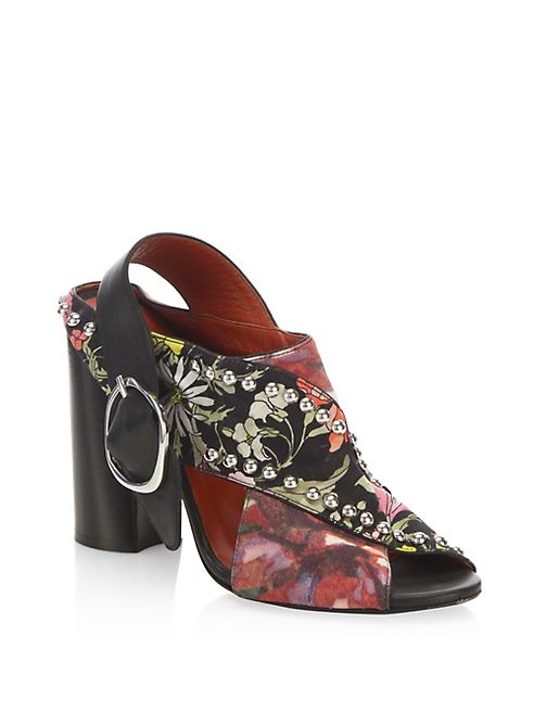 3.1 Phillip Lim - Patsy Studded Floral Block Heel Slingback Sandals