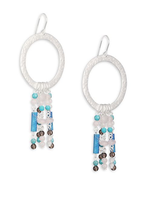 Stephanie Kantis - Turquoise & Smoky Topaz Circle Earrings