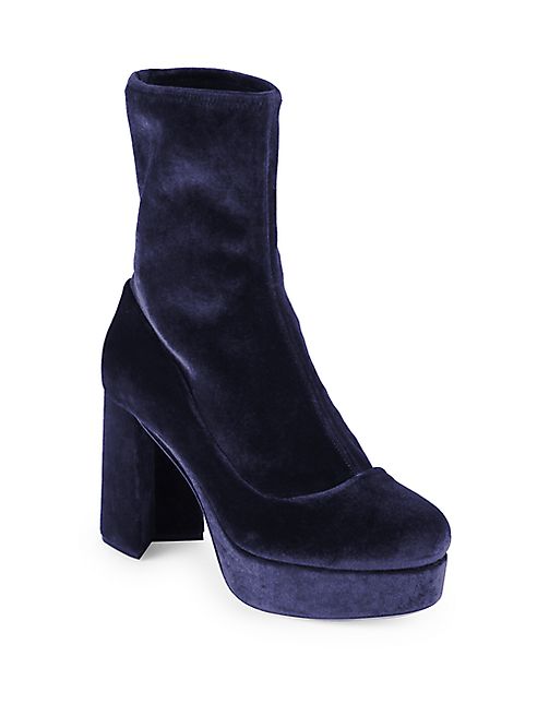 Miu Miu - Stretch Velvet Platform Booties