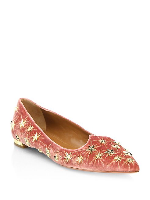 Aquazzura - Cosmic Star Velvet Flats