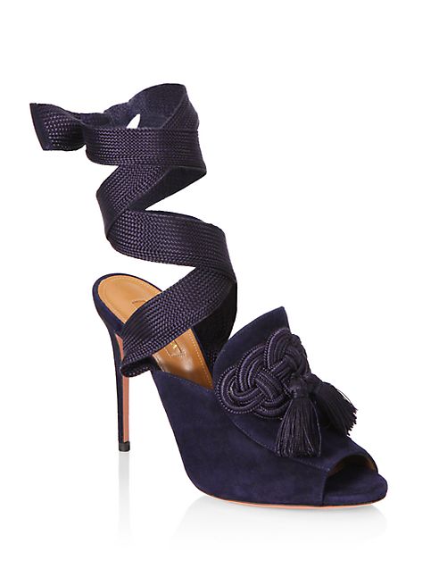 Aquazzura - Legend Kid Suede Stiletto Sandals