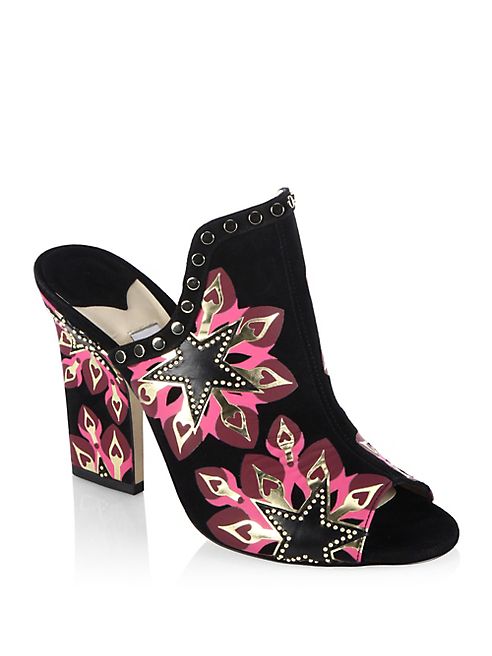 Jimmy Choo - Hustle 100 Embellished Suede Mules