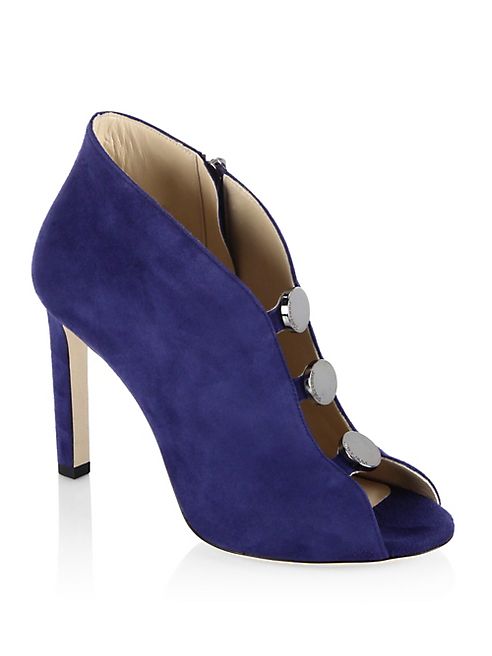 Jimmy Choo - Lorna 100 Suede Peep Toe Booties