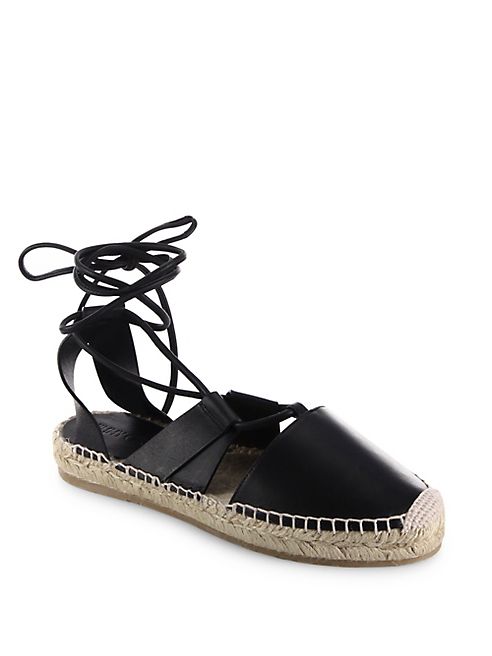 Jimmy Choo - Darby Vac Leather Lace-Up Espadrilles