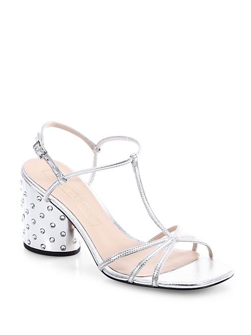 Marc Jacobs - Sheena Leather T-Strap Studded Sandals