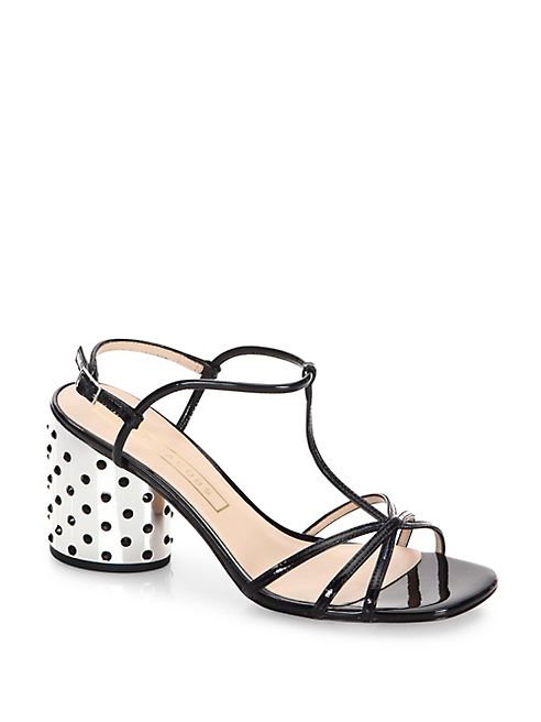 Marc Jacobs - Sheena Leather T-Strap Studded Sandals