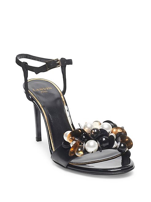 Lanvin - Beaded Leather Stiletto Heels