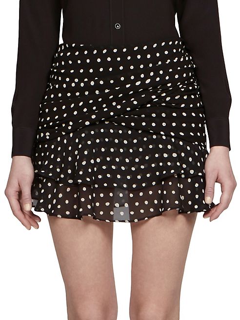 Saint Laurent - Polka Dot Ruffled Mini Skirt