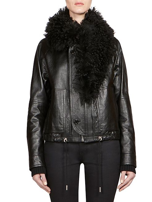 Saint Laurent - Shearling & Leather Bomber Jacket