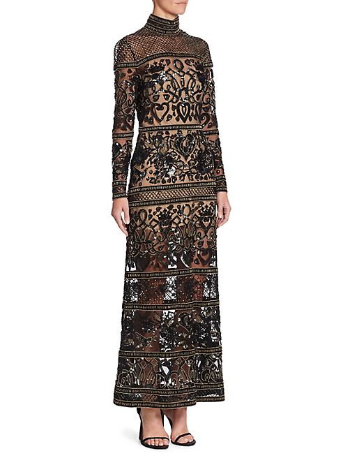 ELIE SAAB - Bead-Embroidered Illusion Gown