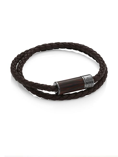 Tateossian - Sterling Silver & Leather Montecarl Bracelet