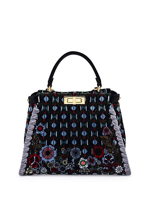 Fendi - Woven Embroidered Velvet Handbag