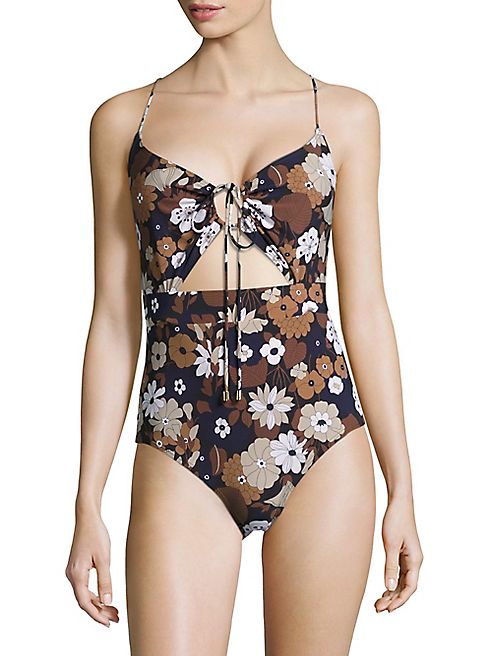 Michael Kors Collection - Outline Floral One-Piece Swimsuit