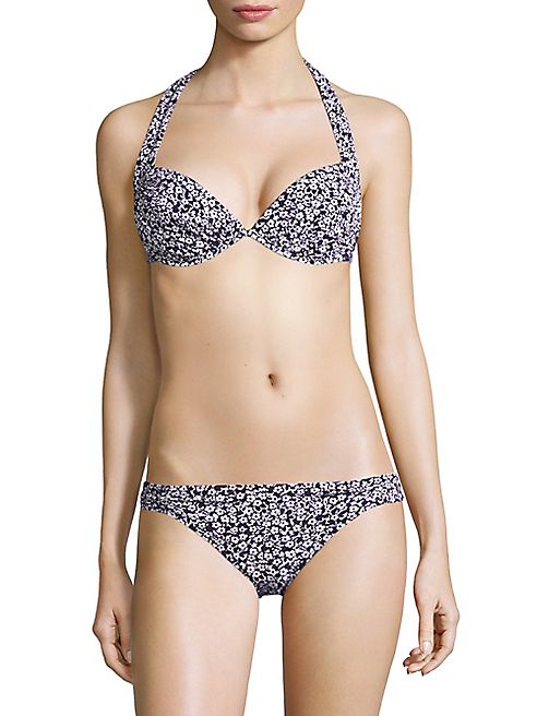 Michael Kors Collection - June Floral Two-Piece Shirred Halter Bikini