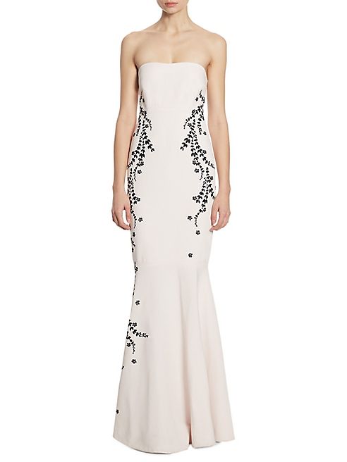 Cinq à Sept - Luna Embroidered Strapless Gown