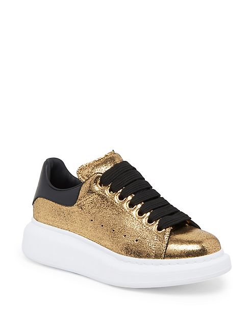 Alexander McQueen - Metallic Leather Sneakers