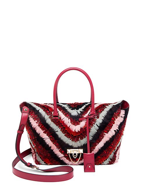 Valentino - Demi Lune Feather Satchel