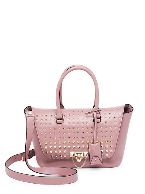 Valentino - Small Demi Lune Studded Leather Satchel