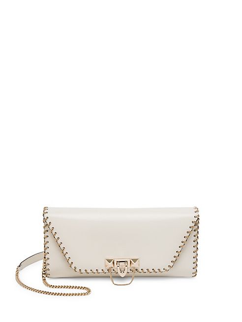 Valentino - Demi Lune Chain-Trim Leather Shoulder Bag