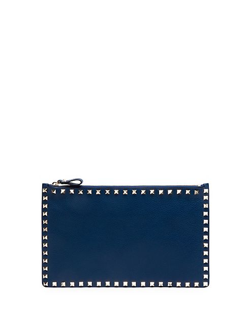 Valentino - Rockstud Large Flat Leather Pouch