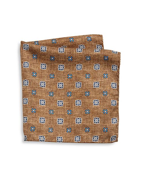 Saks Fifth Avenue Collection - Flower Diamond Printed Pocket Square