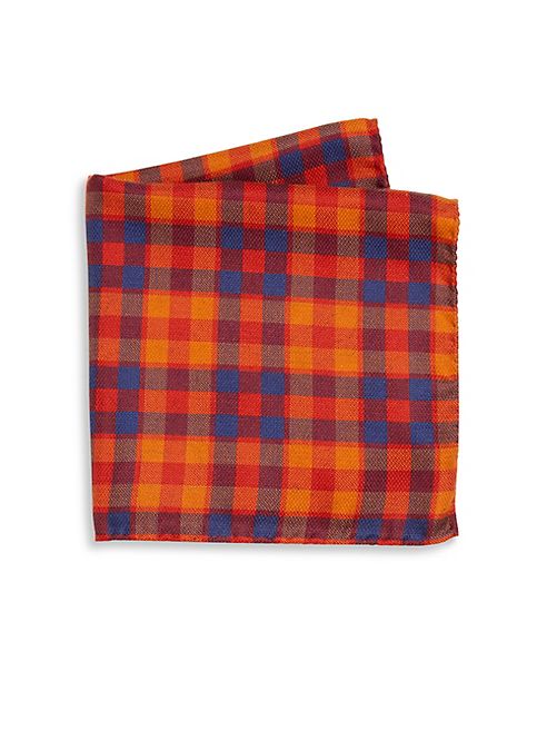 Saks Fifth Avenue Collection - Paisley Plaid Print Pocket Square