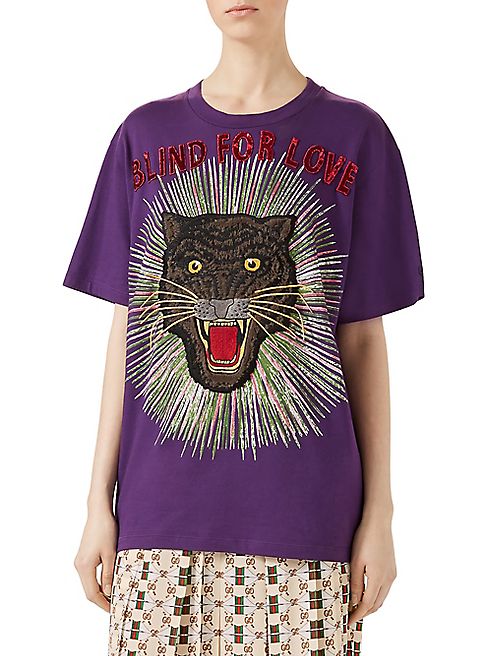 Gucci - Blind For Love Embroidered Tee