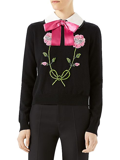 Gucci - Embroidered Wool & Cashmere Sweater