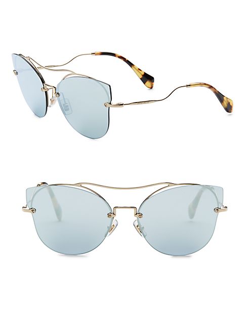 Miu Miu - 62MM Mirrored Butterfly Sunglasses