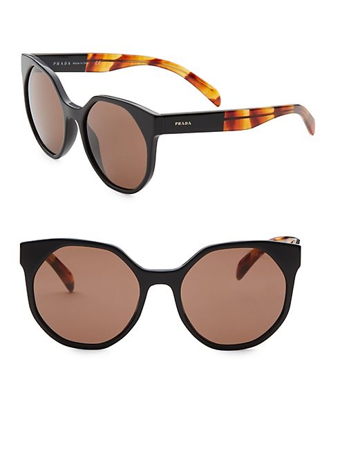 Prada - 55MM Round Cat Eye Sunglasses