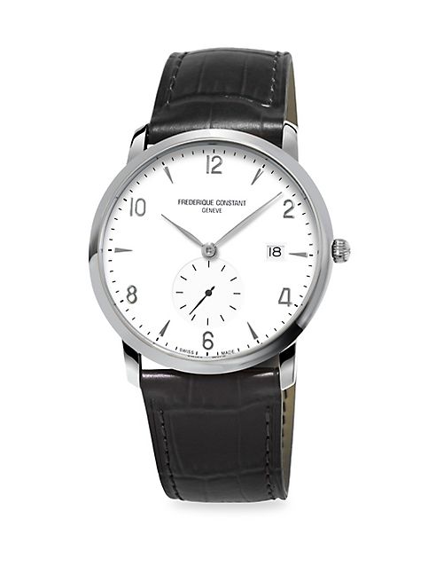 Frederique Constant - Stainless Steel & Leather Strap Watch